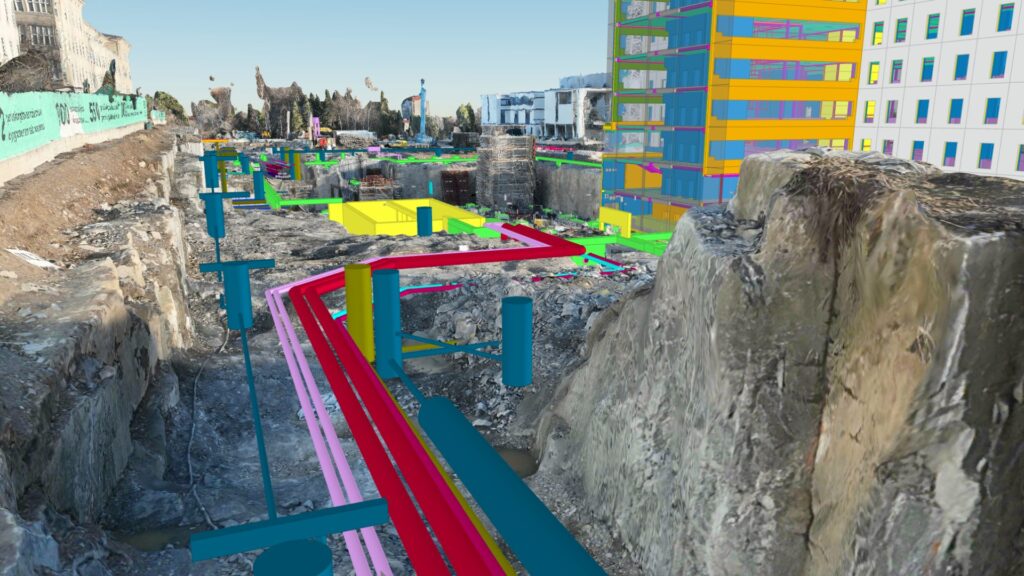 BIM and photogrammetry   data from the construction site are visualized in Vektor.io