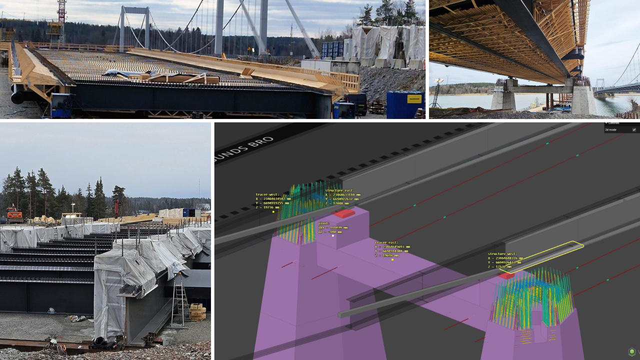 Multiple images of Kirjalansalmi bridge